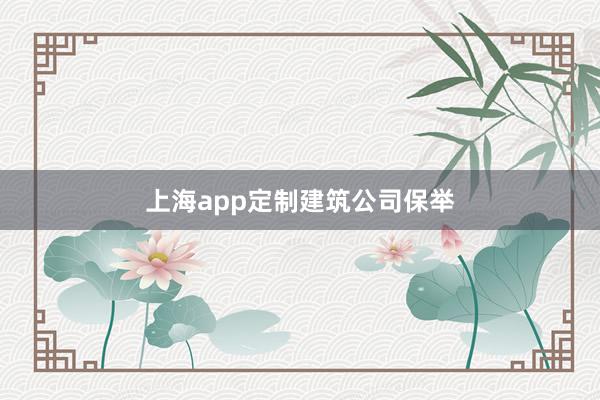 上海app定制建筑公司保举