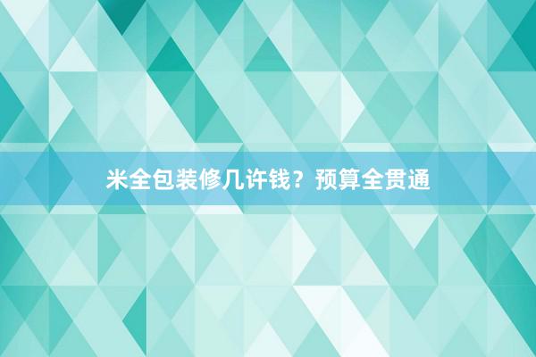 米全包装修几许钱？预算全贯通
