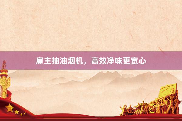 雇主抽油烟机，高效净味更宽心